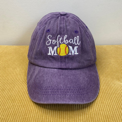 Hat - Softball Mom - Purple